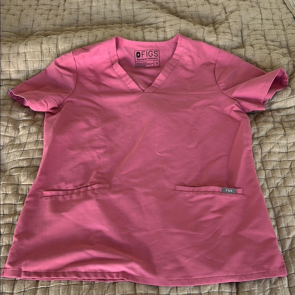 Figs Pink Scrub Top